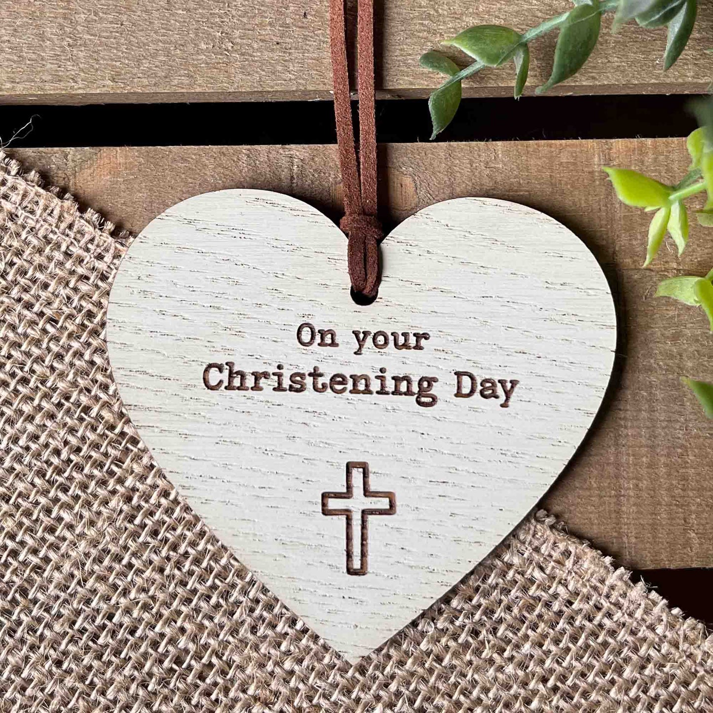 On Your Christening Day Message Heart Gift