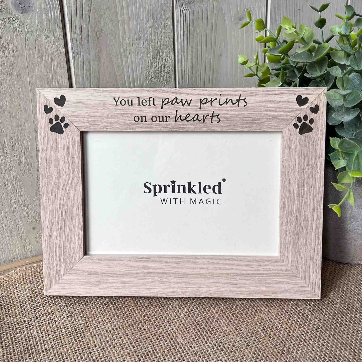 Pet Memorial Photo Frame - You Left Paw Prints