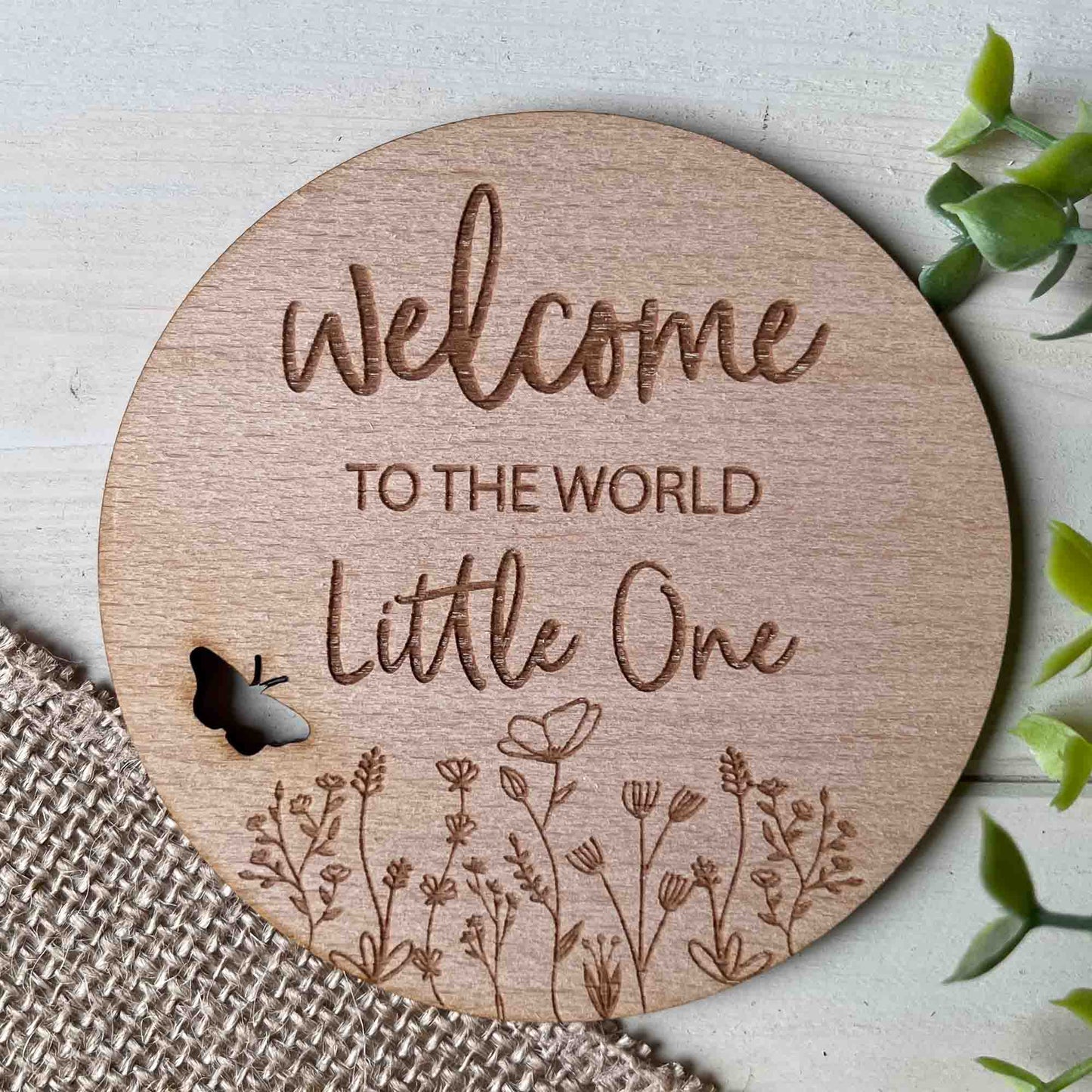 Wildflower Welcome To The World Plaque