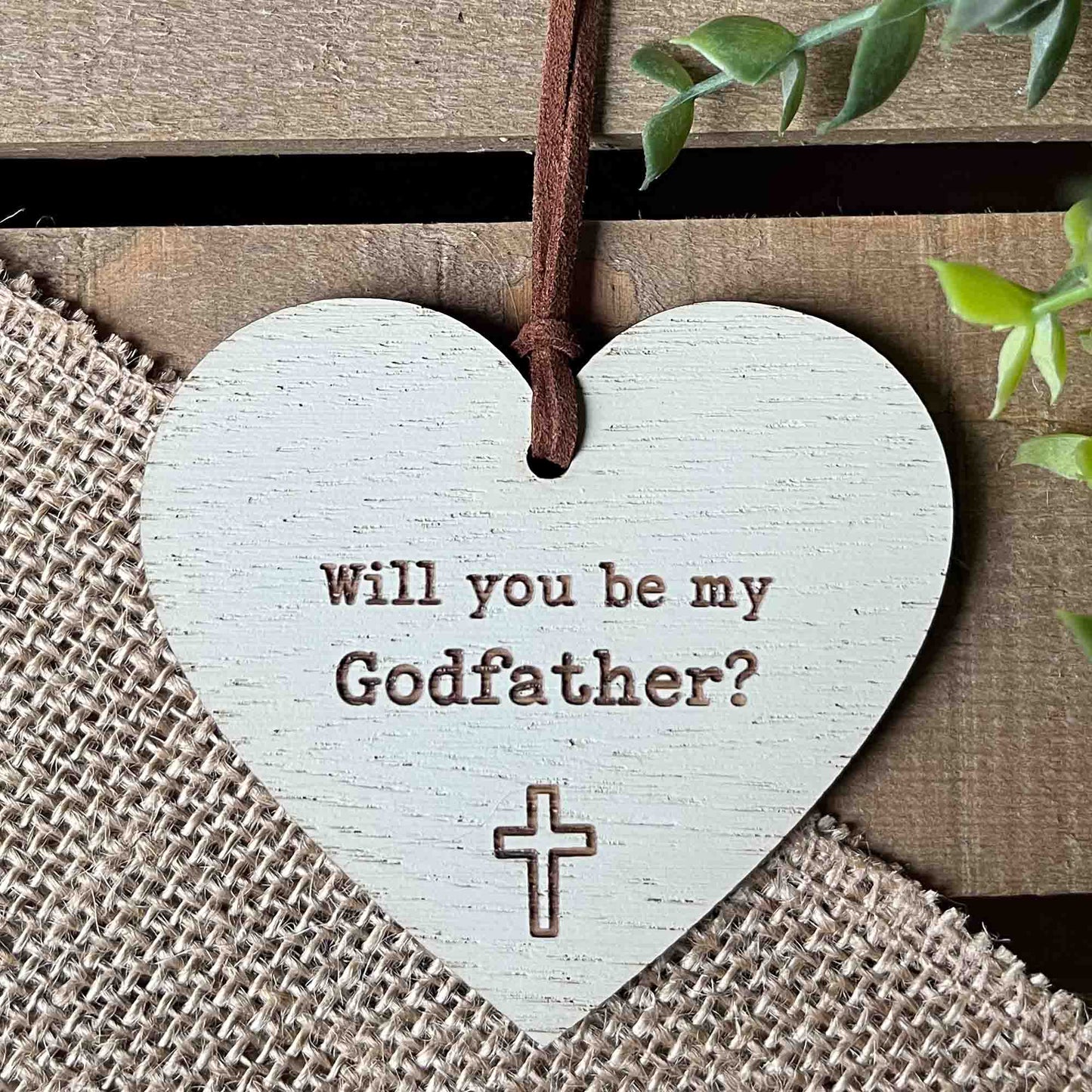 Will You Be My Godfather Message Heart Gift