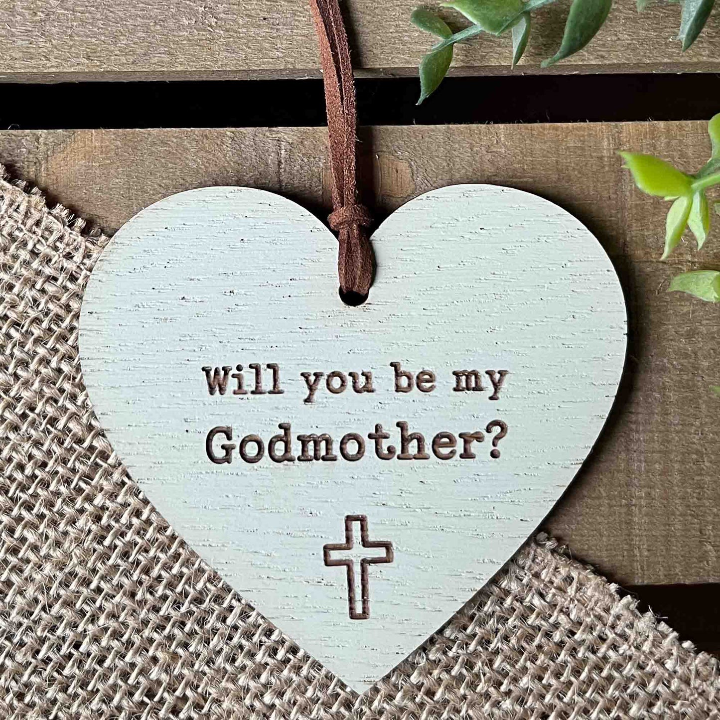 Will You Be My Godmother Message Heart Gift