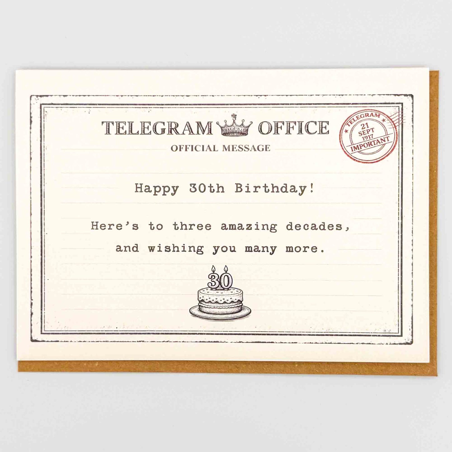Happy 30th Birthday Telegram Greeting Card