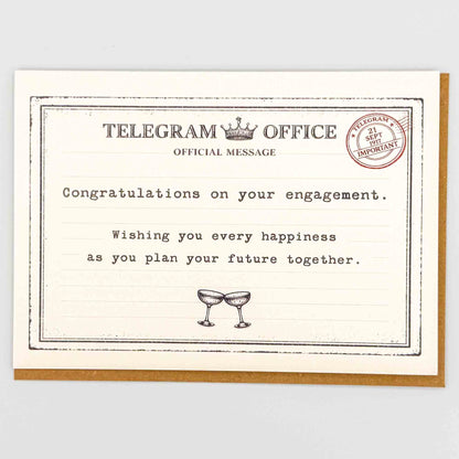 Congratulations Engagement Telegram Card