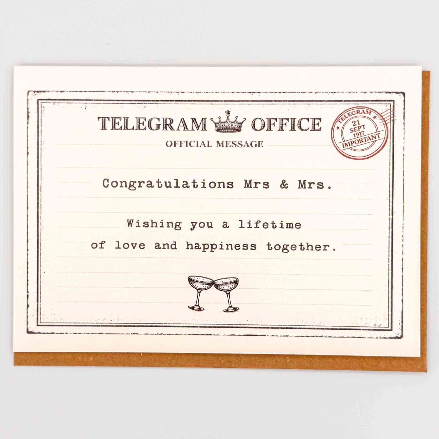 Congratulations Mrs & Mrs Telegram Card