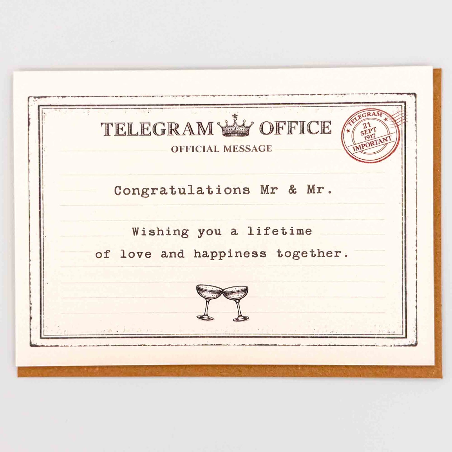 Congratulations Mr & Mr Telegram Card