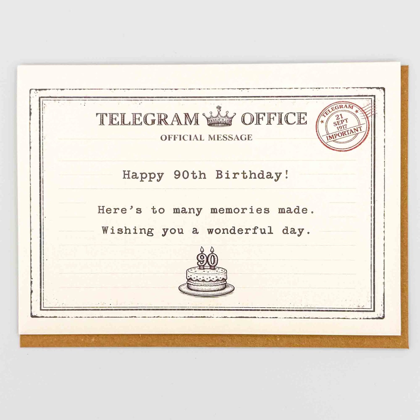 Happy 90th Birthday Telegram Greeting Card