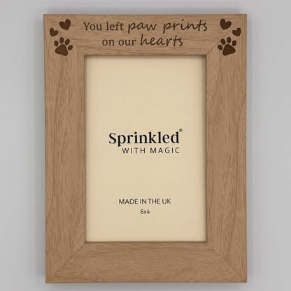 Pet Memorial Photo Frame - You Left Paw Prints