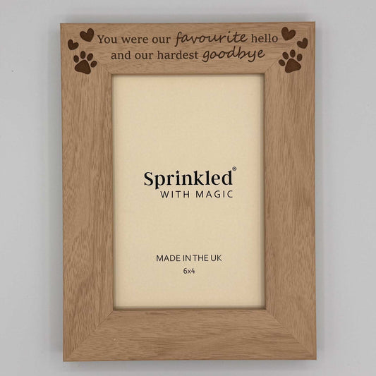 Pet Memorial Photo Frame -Our Favourite Hello