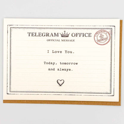 I Love You Telegram Card