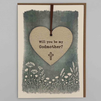 Keepsake Card - Be My Godmother Heart
