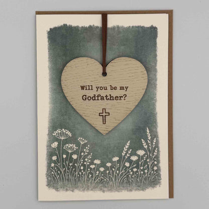 Keepsake Card - Be My Godfather Heart