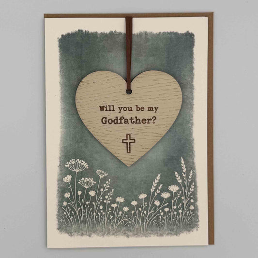 Keepsake Card - Be My Godfather Heart