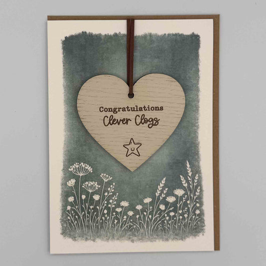 Keepsake Card - Congratulations Clever Clogs Heart