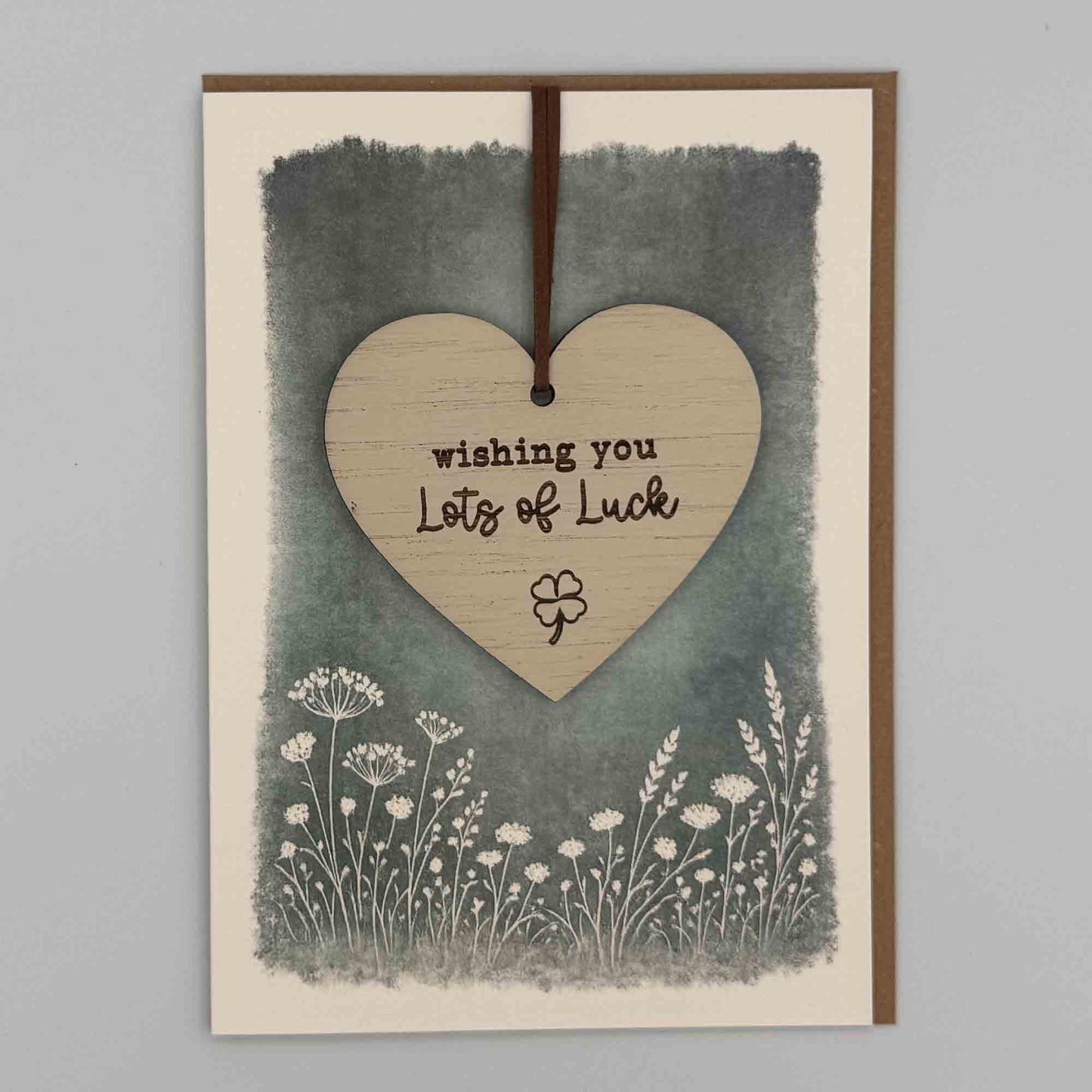 Keepsake Card - Wishing Lots Of Luck (Clover) Heart