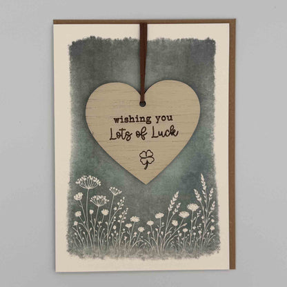 Keepsake Card - Wishing Lots Of Luck (Clover) Heart