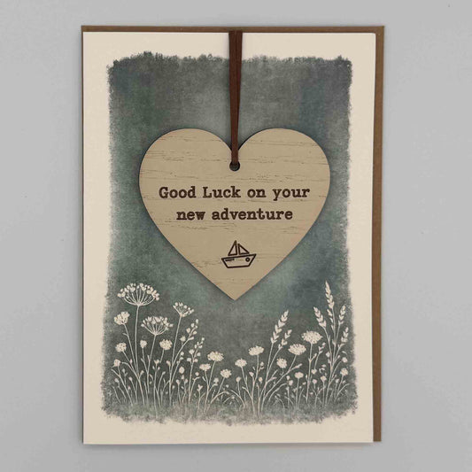 Keepsake Card - Good Luck New Adventure (Boat) Heart