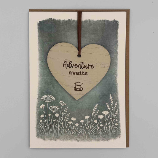 Keepsake Card - Adventure Awaits (Rucksack) Heart