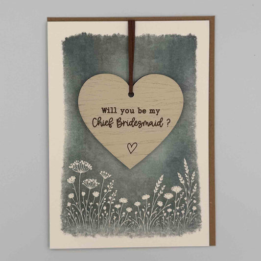 Keepsake Card - Be My Chief Bridesmaid Heart