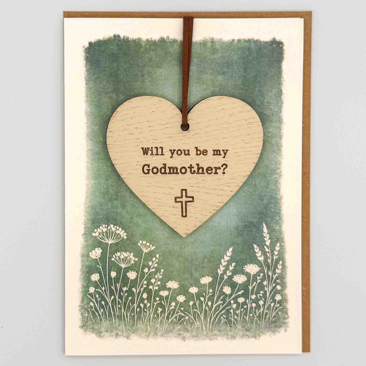 Keepsake Card - Be My Godmother Heart