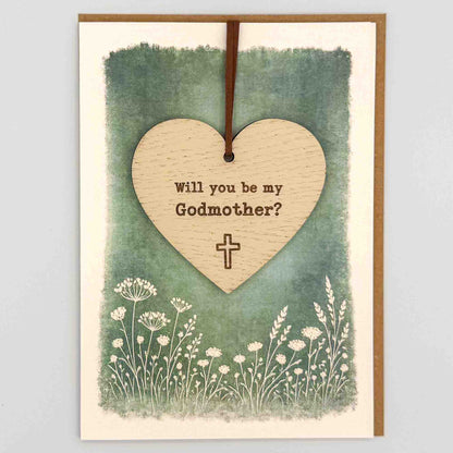 Keepsake Card - Be My Godmother Heart