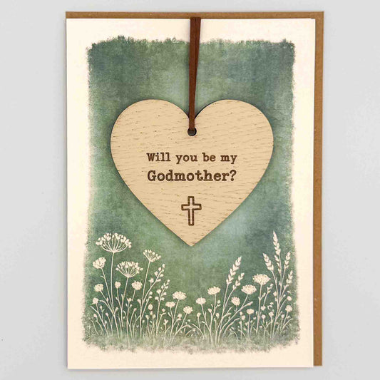 Keepsake Card - Be My Godmother Heart