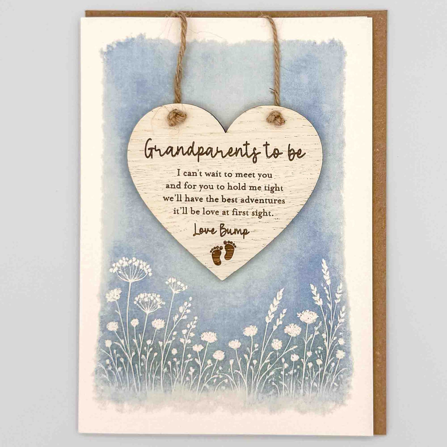 Keepsake Card - Grandparents To Be Love Bump Heart