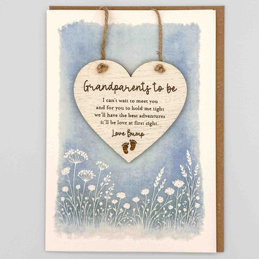 Keepsake Card - Grandparents To Be Love Bump Heart