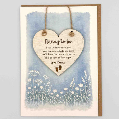 Keepsake Card - Nanny To Be Love Bump Heart