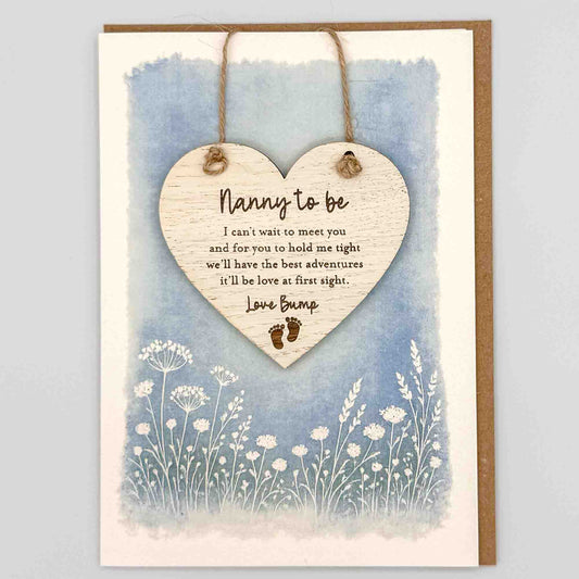 Keepsake Card - Nanny To Be Love Bump Heart