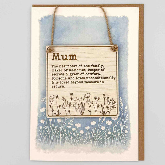 Keepsake Card - Mum Wildflowers Square Sign
