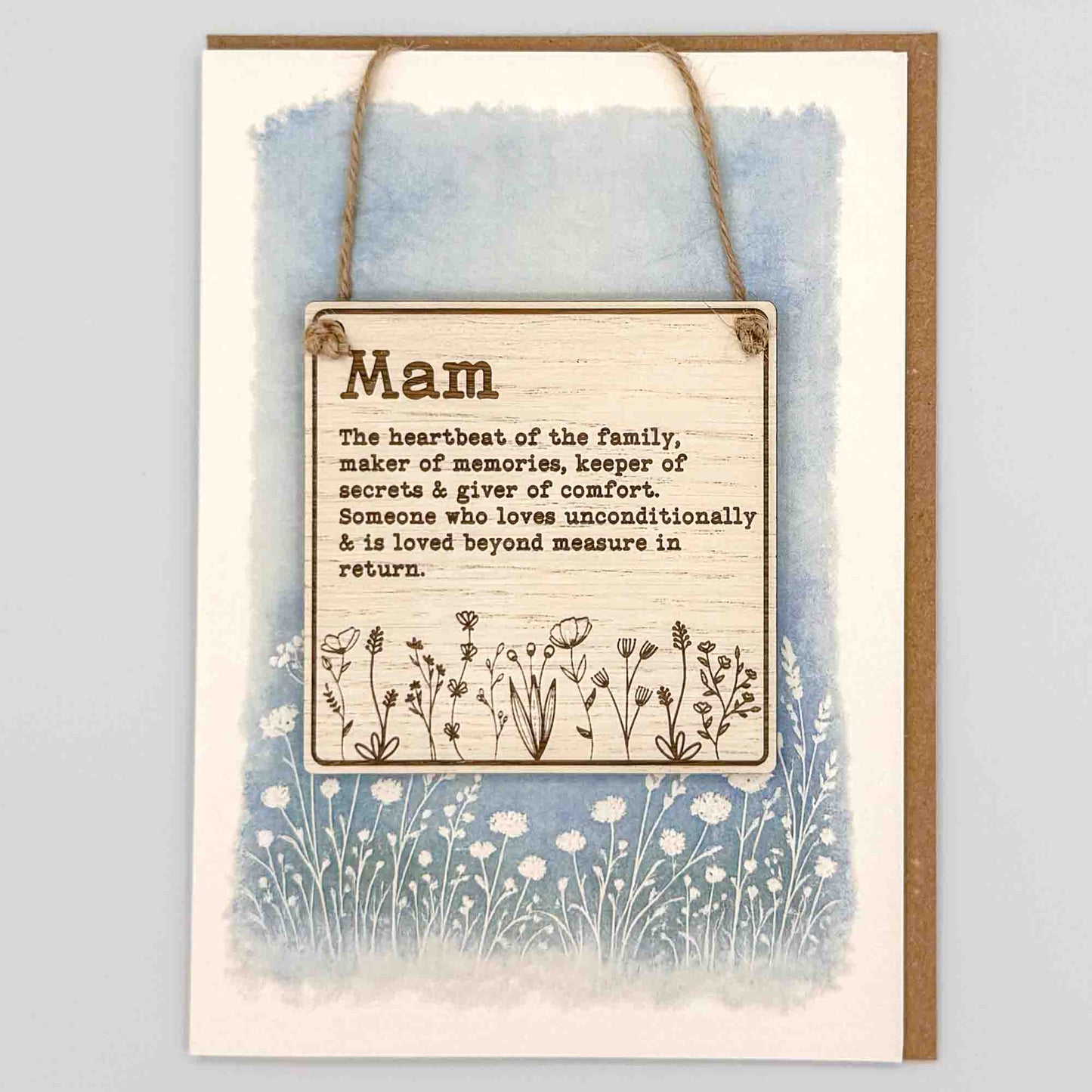 Keepsake Card - Mam Wildflowers Square Sign