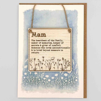 Keepsake Card - Mam Wildflowers Square Sign
