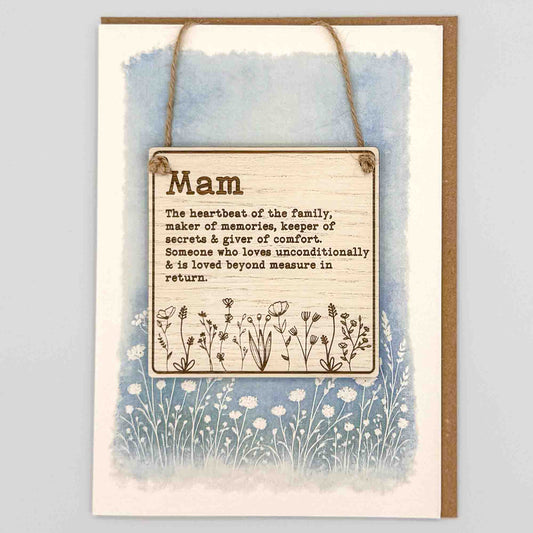 Keepsake Card - Mam Wildflowers Square Sign
