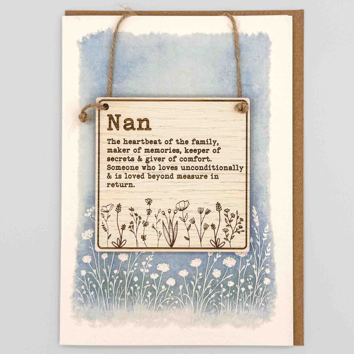 Keepsake Card - Nan Wildflowers Square Sign