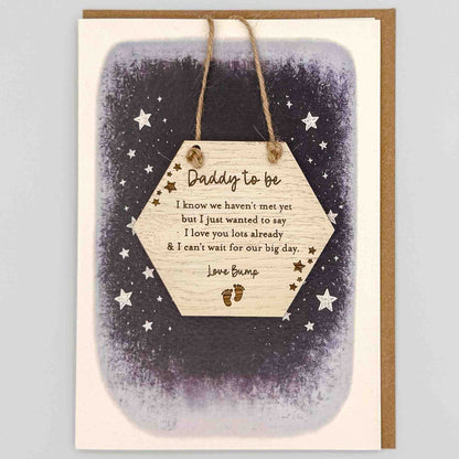 Keepsake Card - Daddy To Be Love Bump Hexagon