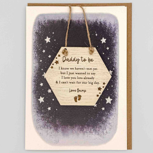 Keepsake Card - Daddy To Be Love Bump Hexagon