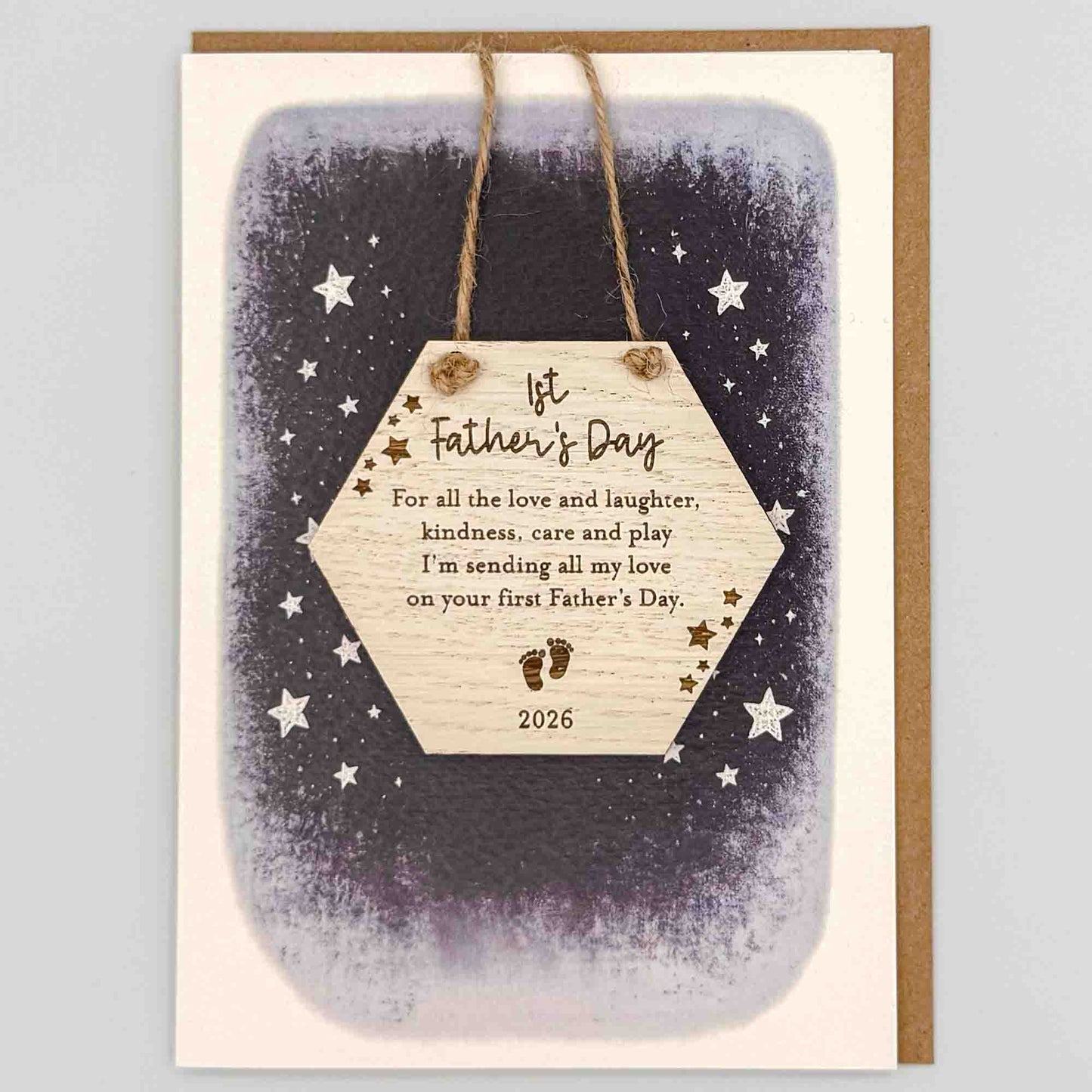 Keepsake Card - 1st Father's Day Hexagon