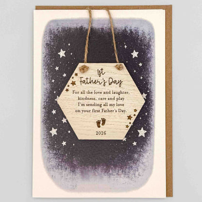 Keepsake Card - 1st Father's Day Hexagon