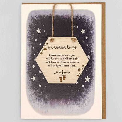 Keepsake Card - Grandad To Be Love Bump Hexagon