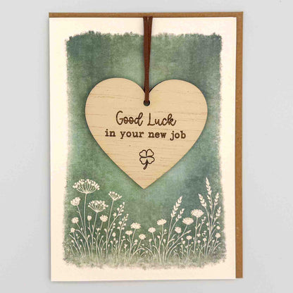 Good Luck in Your New Job Heart Keepsake Greeting Card