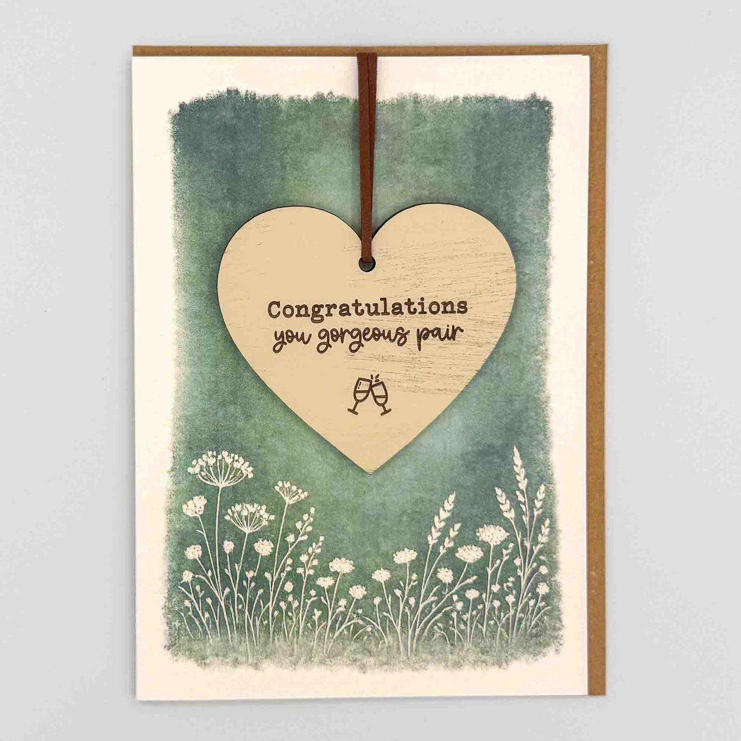 Congratulations Gorgeous Pair Heart Keepsake Greeting Card