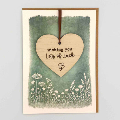 Wishing You Lots of Luck Clover Heart Keepsake Greeting Card