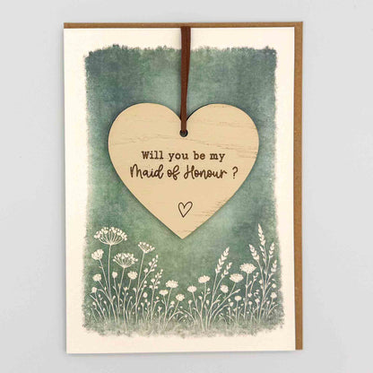 Be My Maid of Honour Heart Keepsake Greeting Card