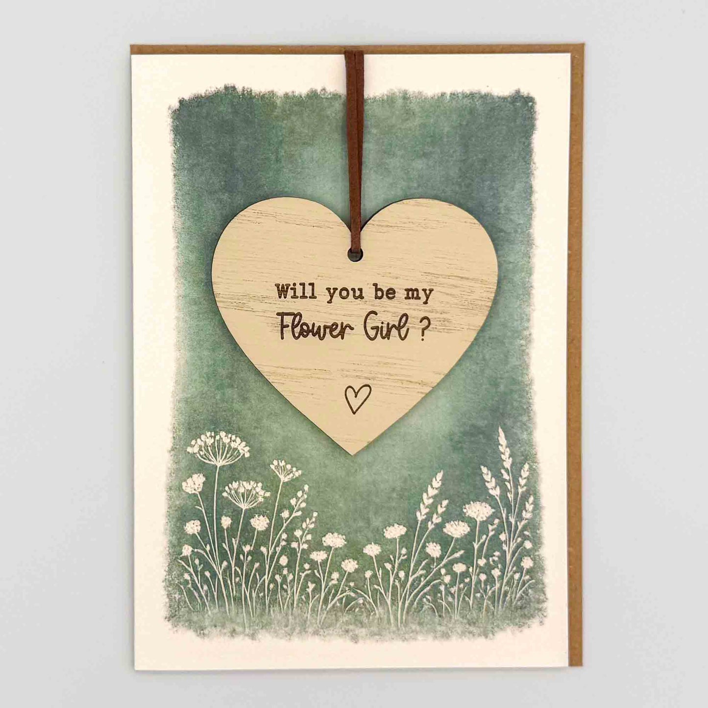 Be My Flower Girl Heart Keepsake Greeting Card