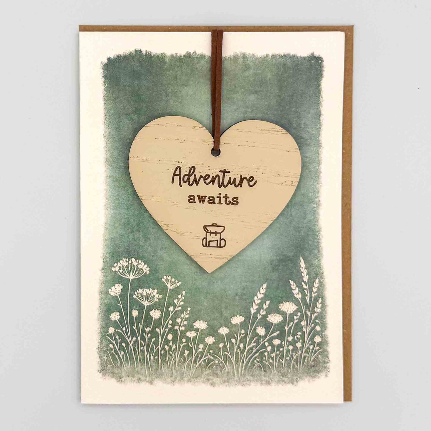 Keepsake Card - Adventure Awaits (Rucksack) Heart