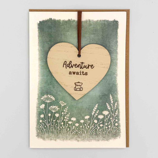 Keepsake Card - Adventure Awaits (Rucksack) Heart