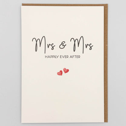 Mrs And Mrs Happily Ever After Wedding Greeting Card