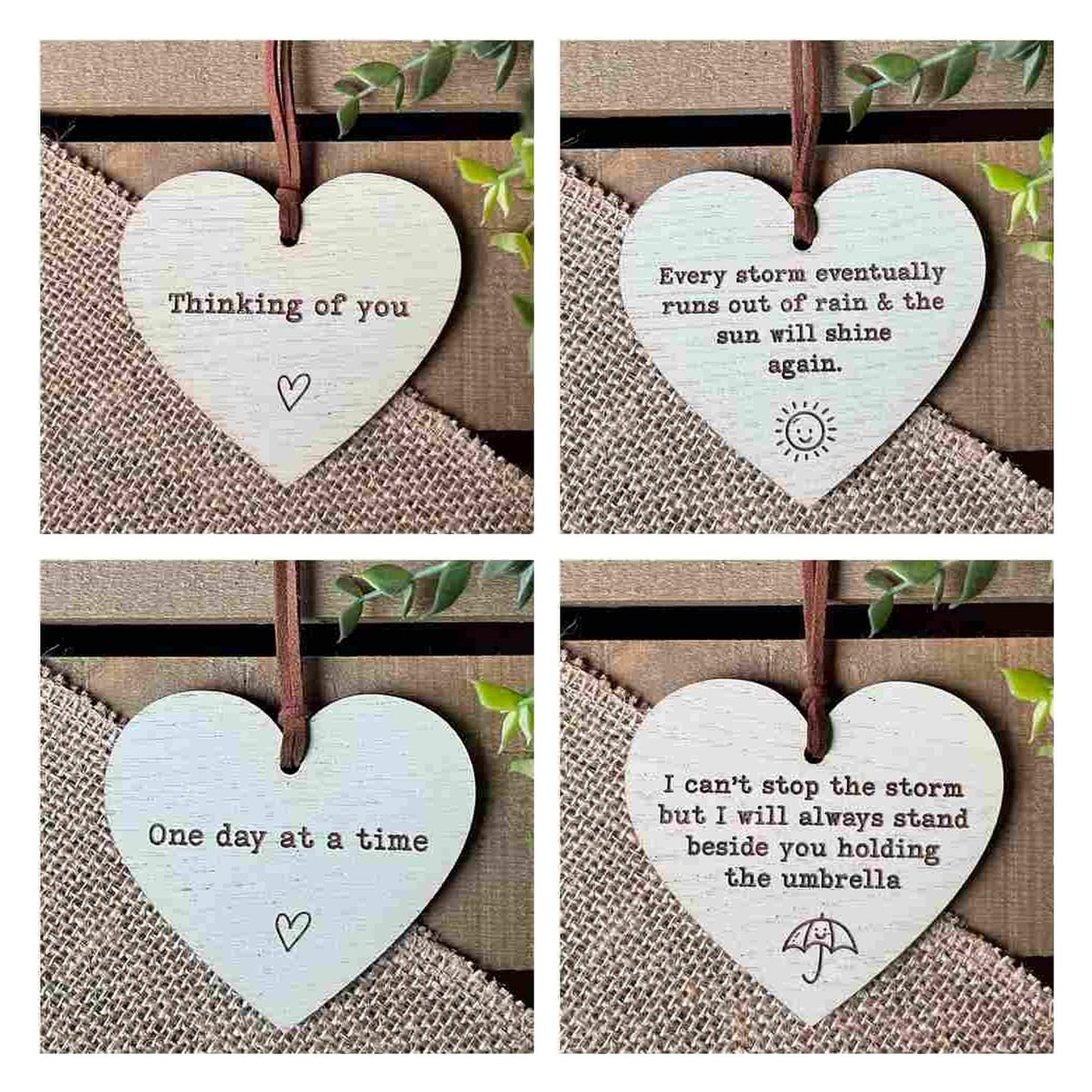 64 Wooden Hanging Decoration Message Heart Starter Pack