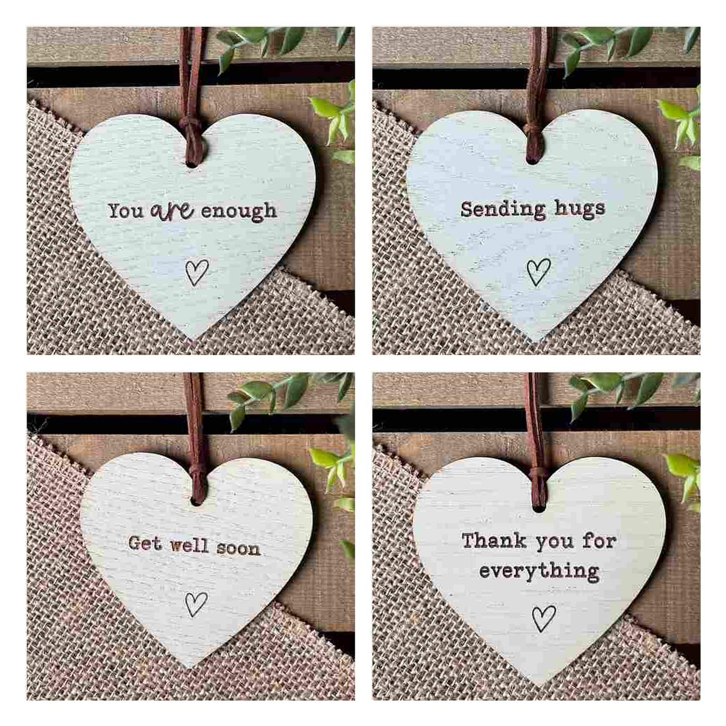 64 Wooden Hanging Decoration Message Heart Starter Pack