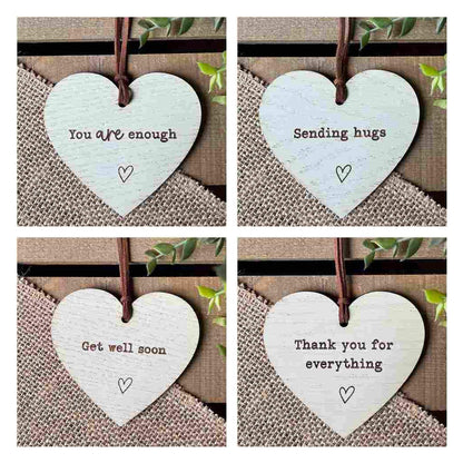 64 Wooden Hanging Decoration Message Heart Starter Pack